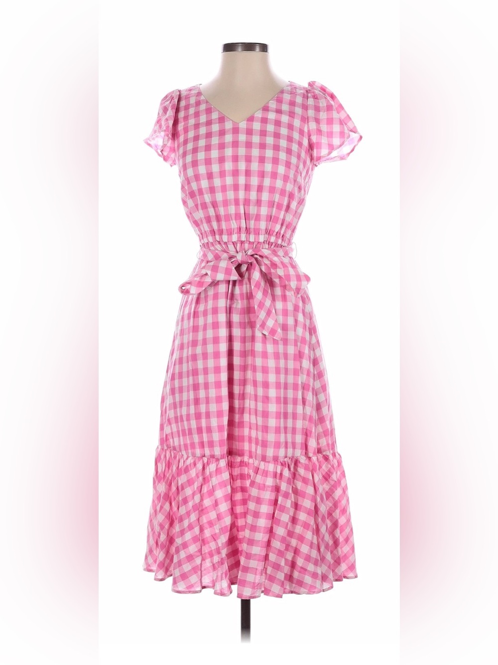 TALBOTS PINK GINGHAM CASUAL DRESS